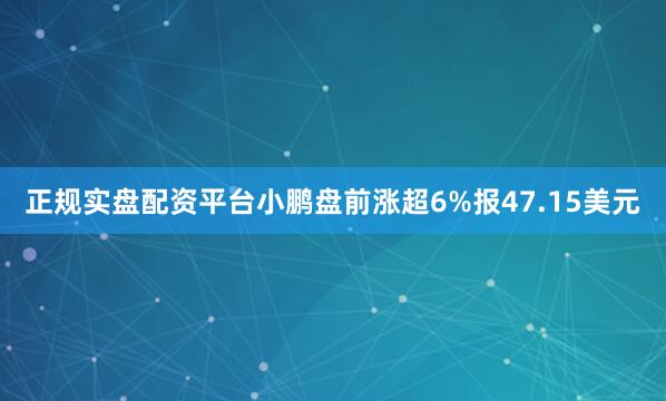 正规实盘配资平台小鹏盘前涨超6%报47.15美元